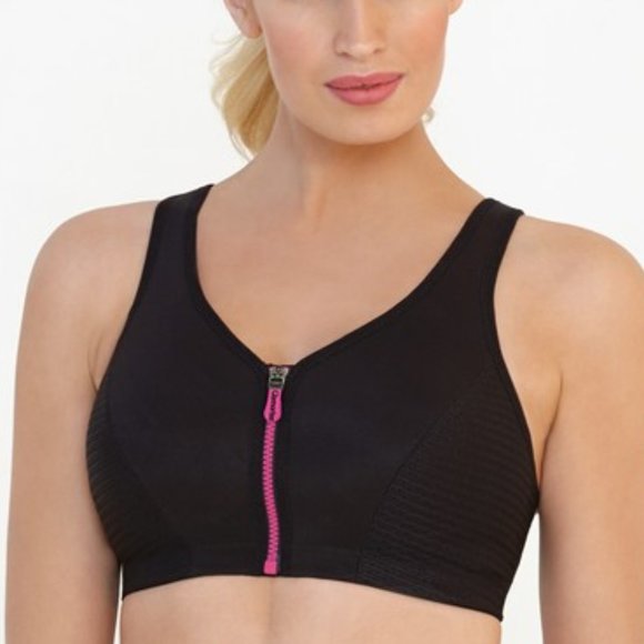 Set of 3! 34DD Glamorise SPORT Bra (HIGH-IMPACT) Black (RACERBACK) T-Back NEW - Picture 10 of 16